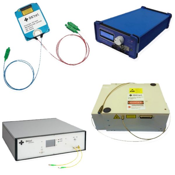 various configurations of compact, lightweight optical fiber lasers