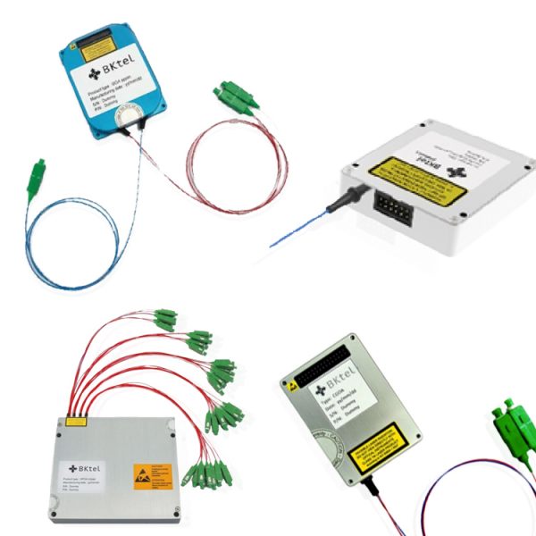 various configurations of compact, lightweight optical fiber amplifiers