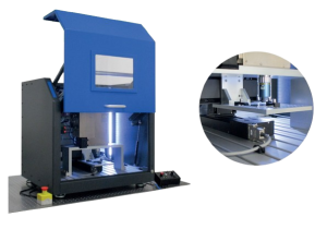 the MicroMake all-in-one laser micromachining system displayed with the class 1 safety enclosure option