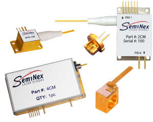 image of several free-space and fiber-coupled laser diode package types